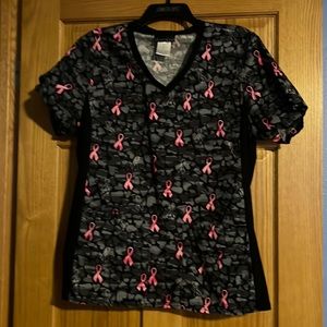 Breast cancer scrub top